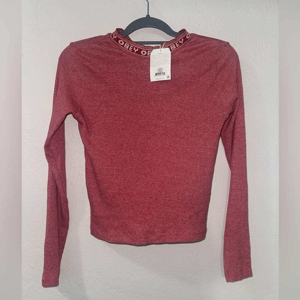 Obey Women’s Red High Neck Knit Long‎ Sleeve | Size S